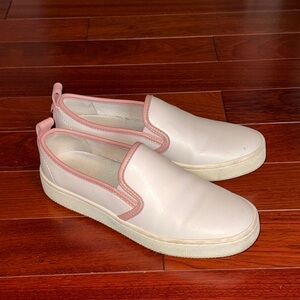 Women's COACH Pink/Cream Leather Slip-On Sneakers, EUC